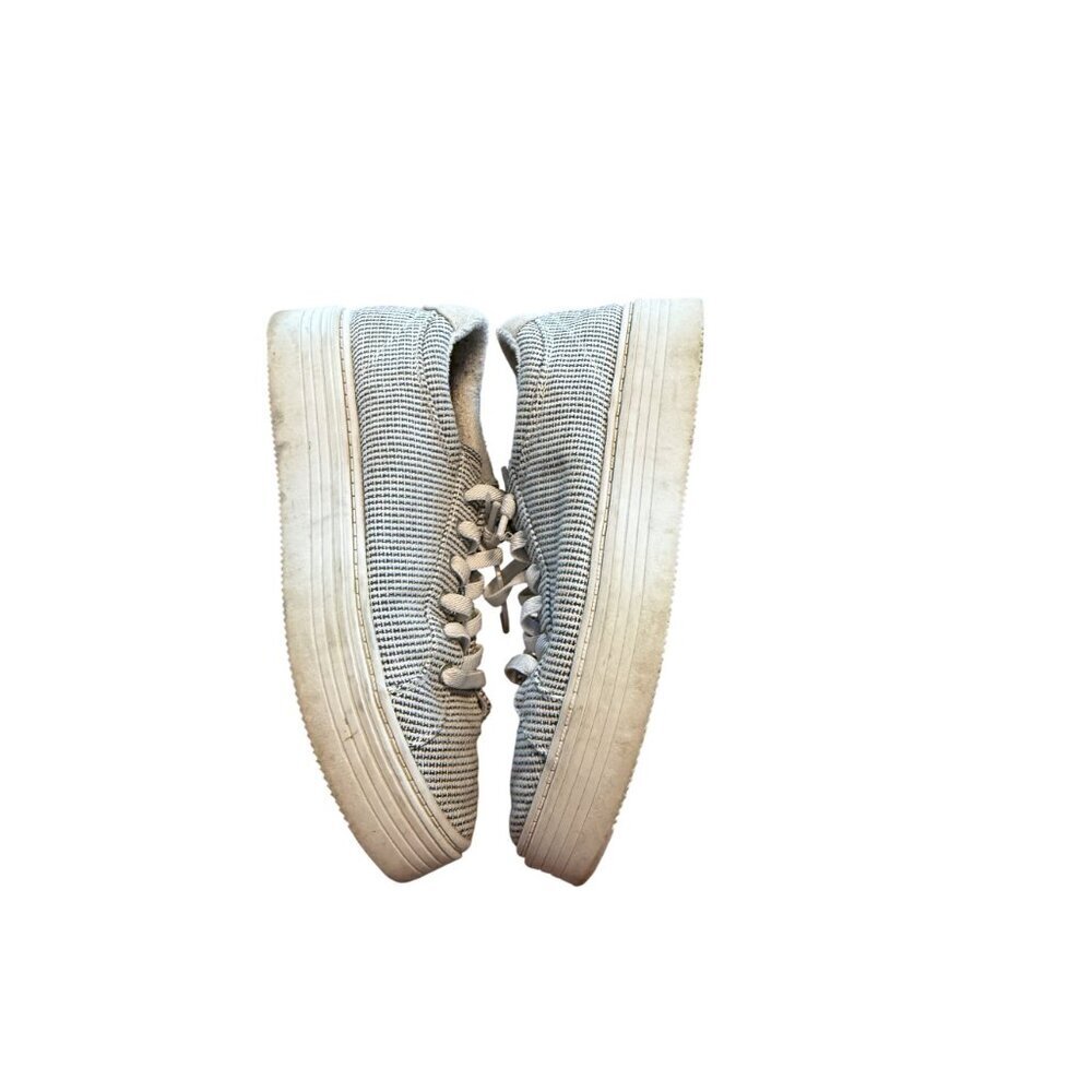 Roxy Womens Striped Canvas Lace-Up Sneakers Casual Style Size 9.5 White & Gray L - Picture 7 of 10
